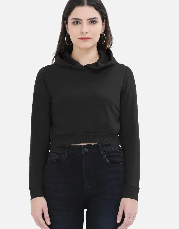 Crop Hoodie (Black, XS)